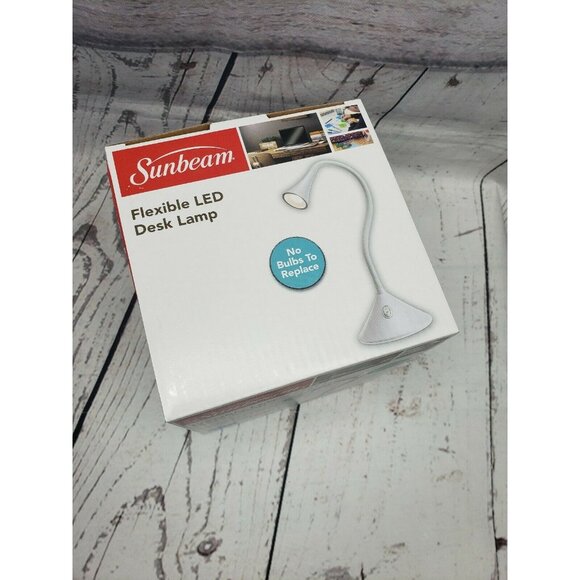 Sunbeam Flexible LED Desk Lamp In White With Silicone Neck - Picture 6 of 6